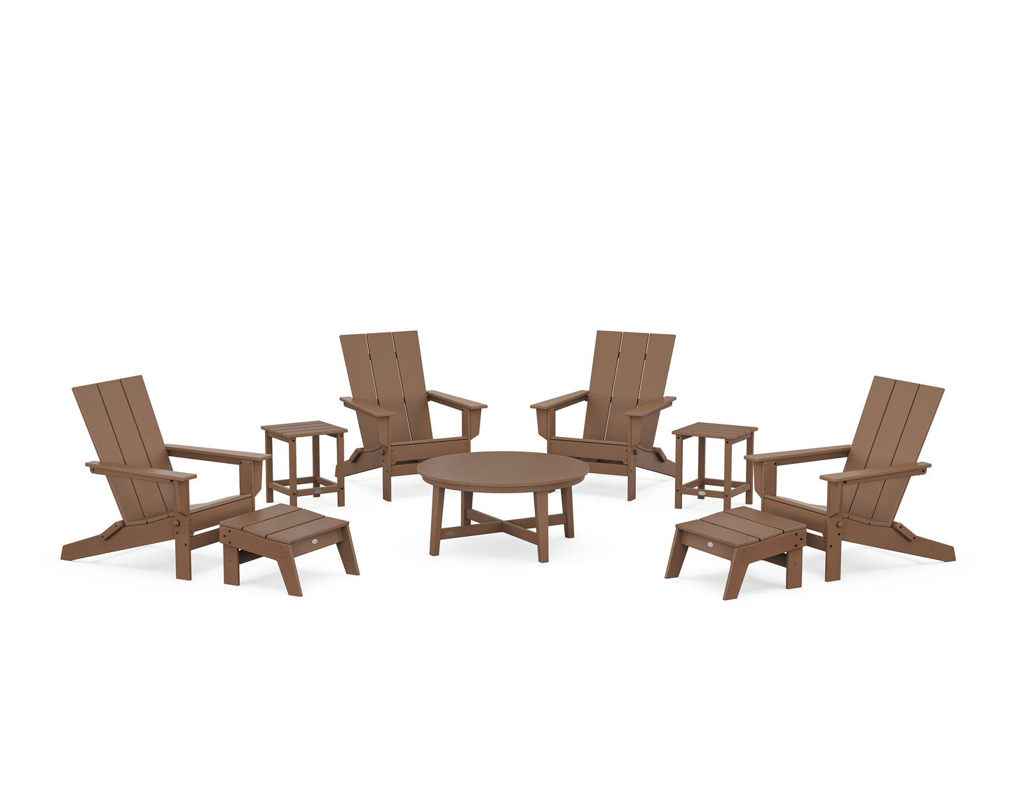 Modern Studio Folding Adirondack 9-Piece Conversation Set
