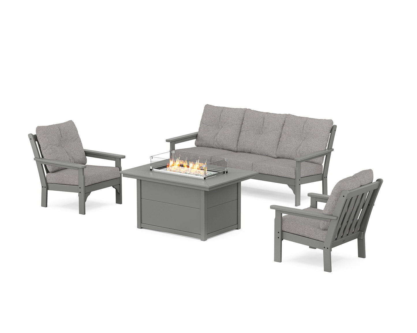 Vineyard Deep Seating Fire Pit Table Set