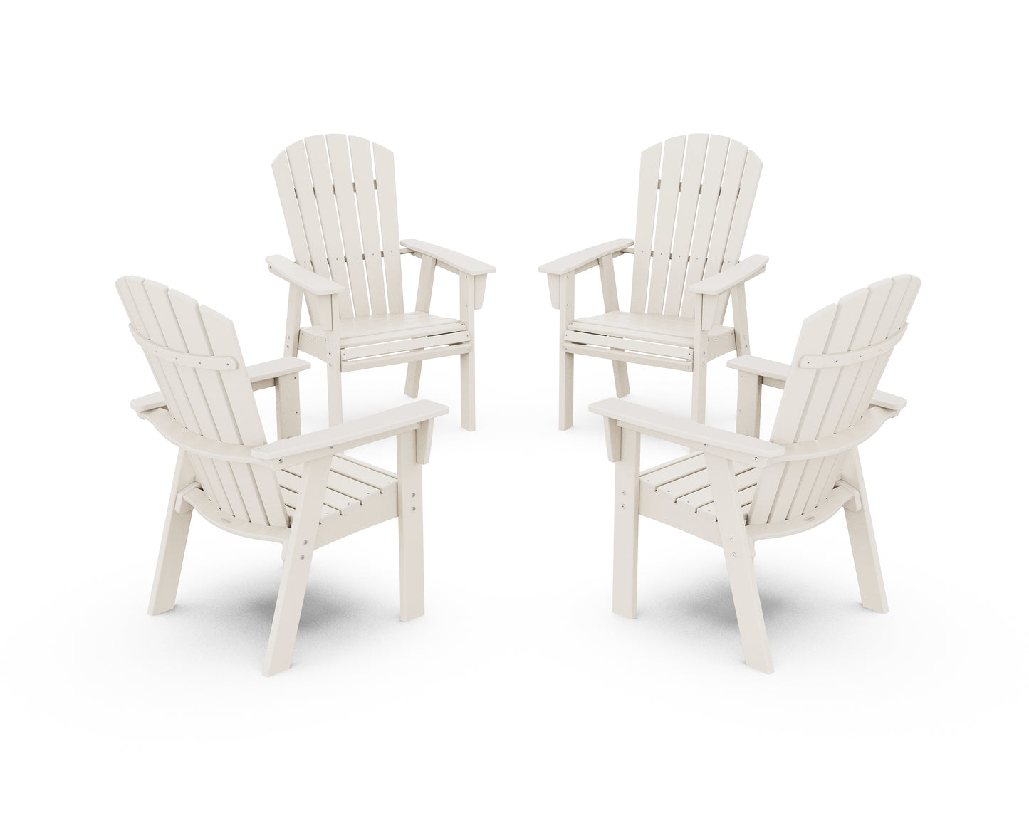 Nautical 4-Piece Curveback Upright Adirondack Conversation Set