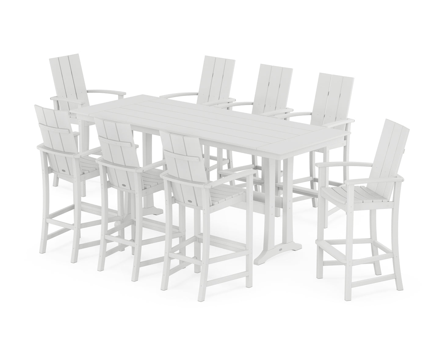 Modern Adirondack 9-Piece Farmhouse Bar Set with Trestle Legs