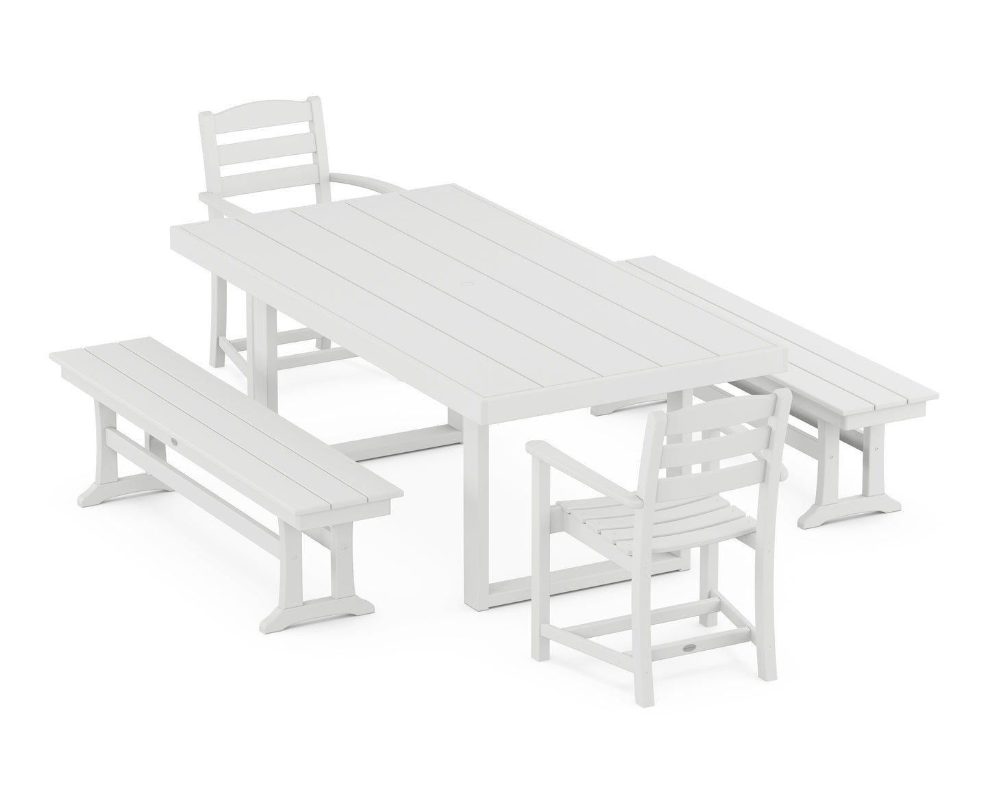 La Casa Cafe 5-Piece Dining Set with Benches