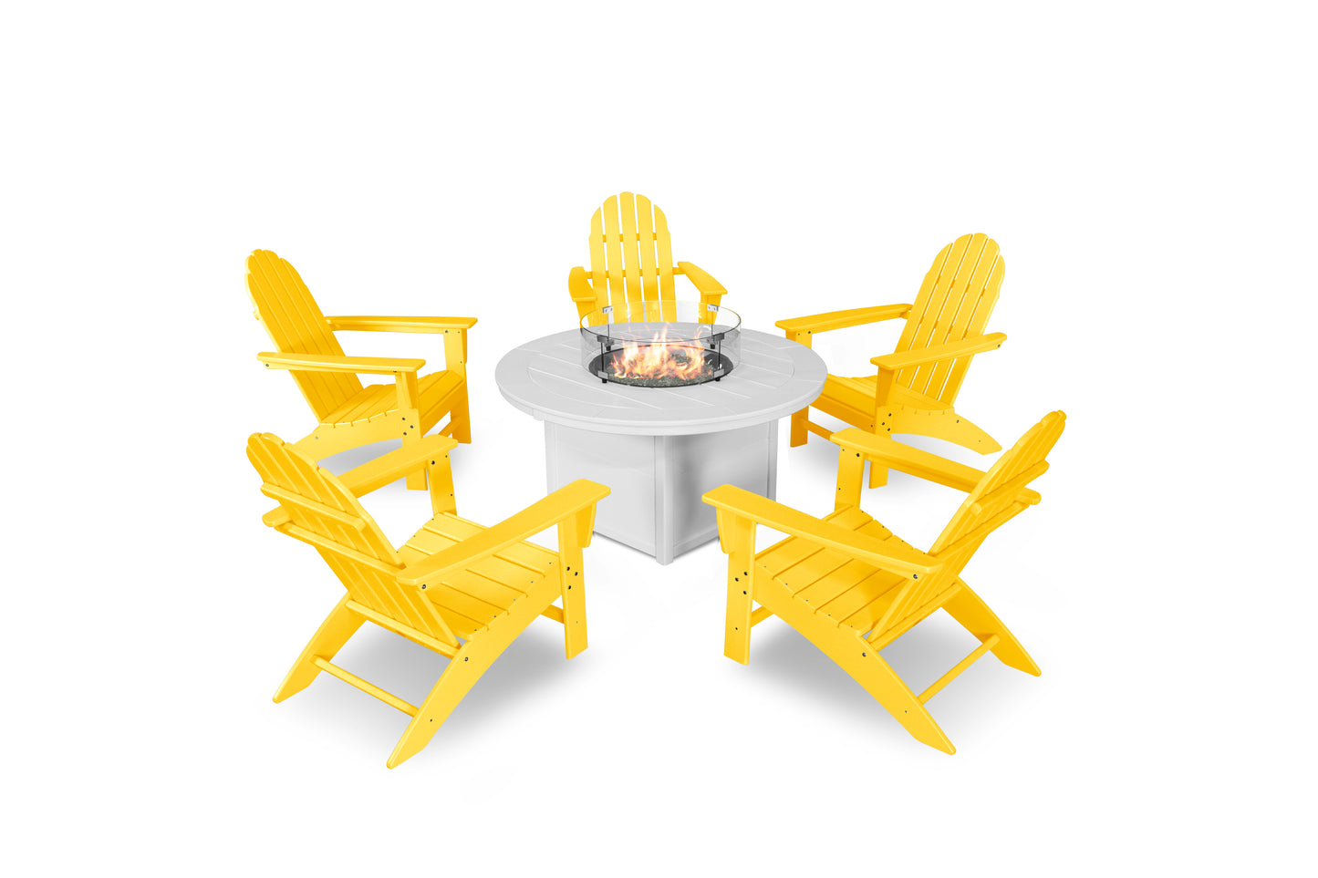 Vineyard Adirondack 6-Piece Chat Set with Fire Pit Table