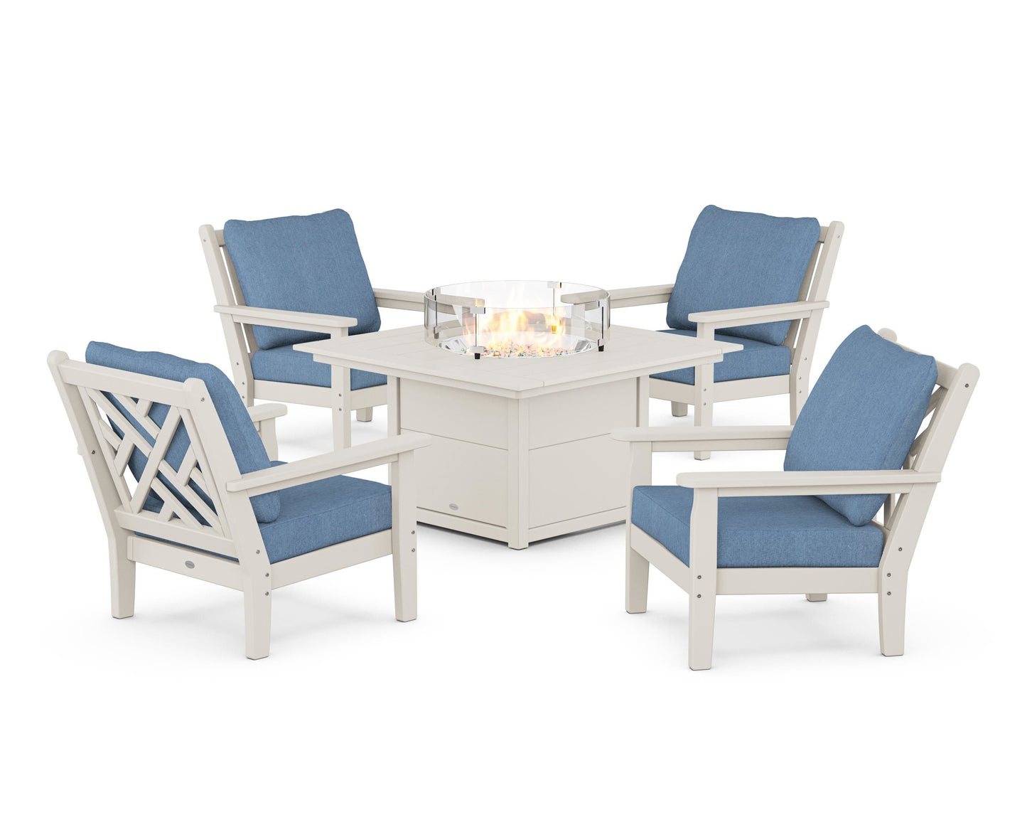 Chippendale 5-Piece Deep Seating Set with Fire Pit Table