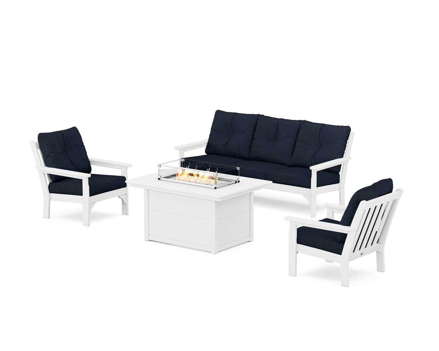 Vineyard Deep Seating Fire Pit Table Set