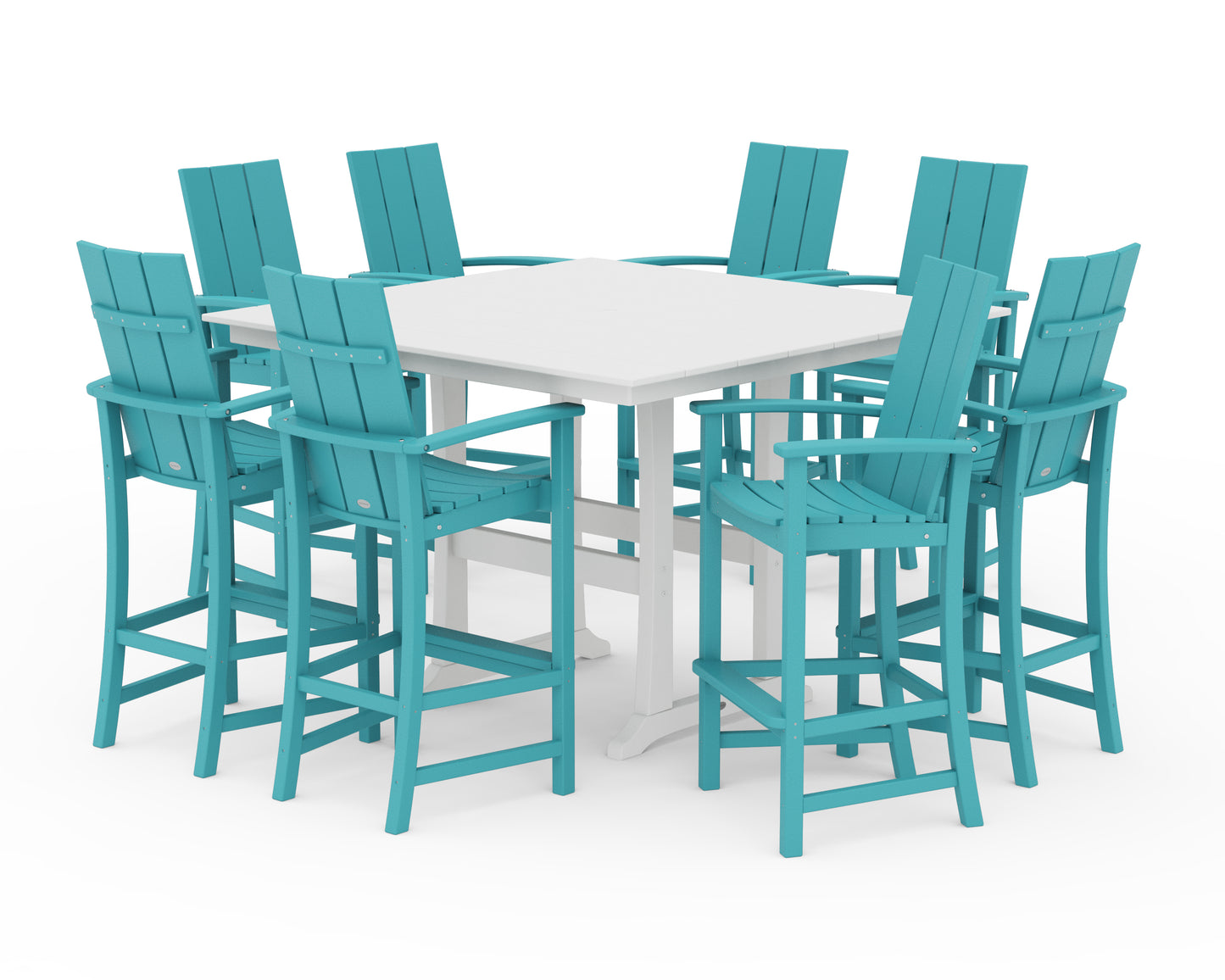 Modern Adirondack 9-Piece Farmhouse Trestle Bar Set