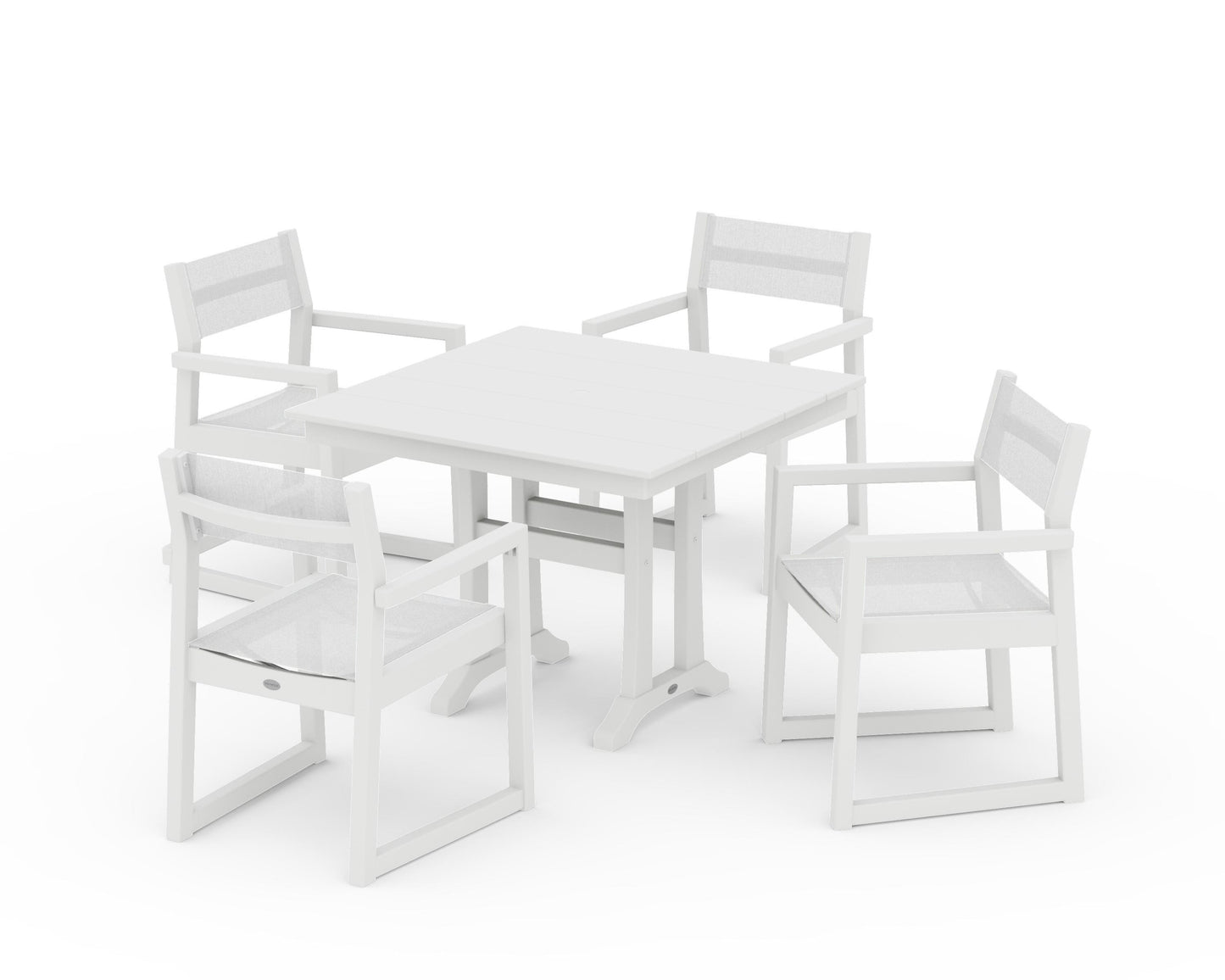 EDGE Sling 5-Piece Farmhouse Dining Set with Trestle Legs