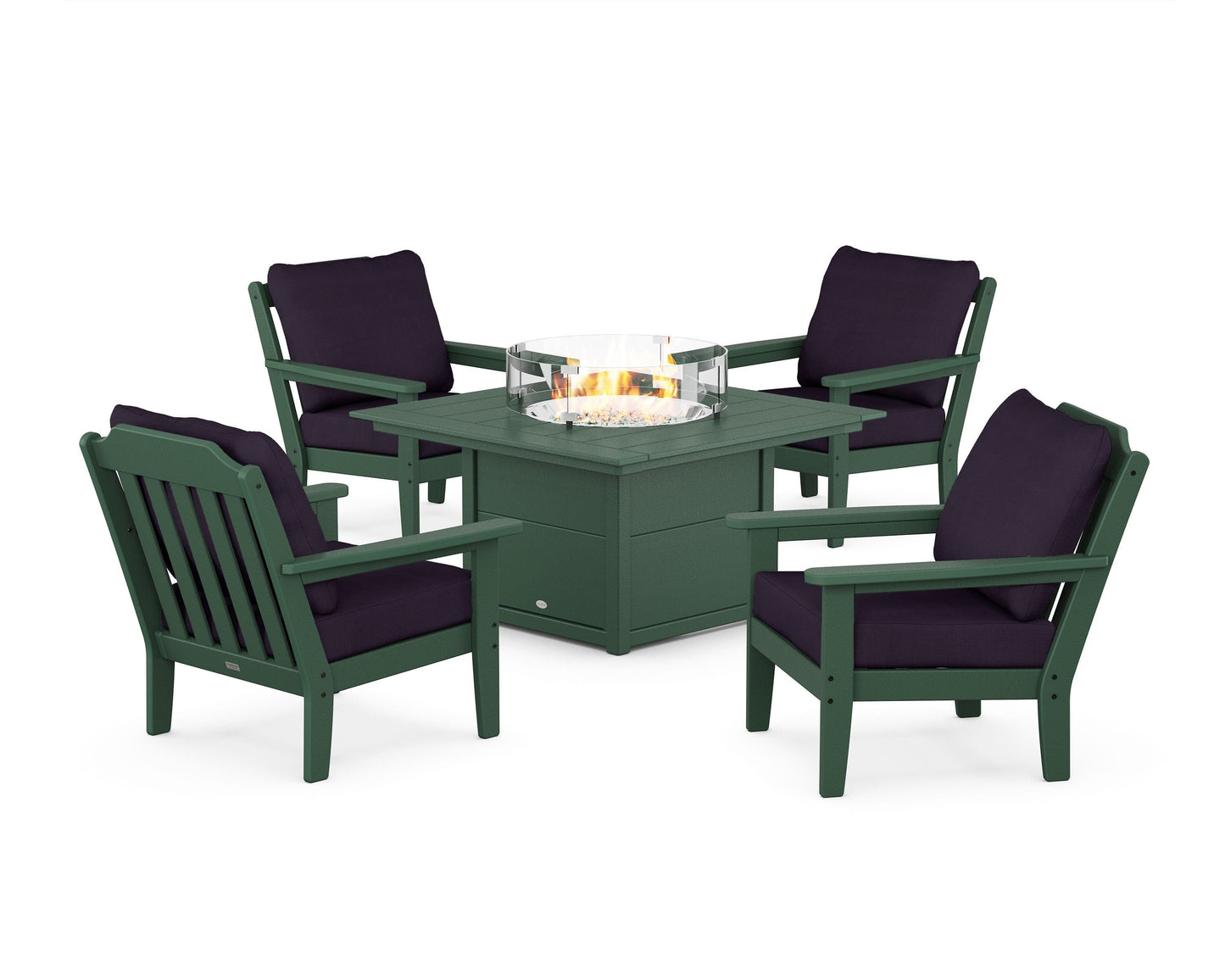 Cottage 5-Piece Deep Seating Set with Fire Pit Table