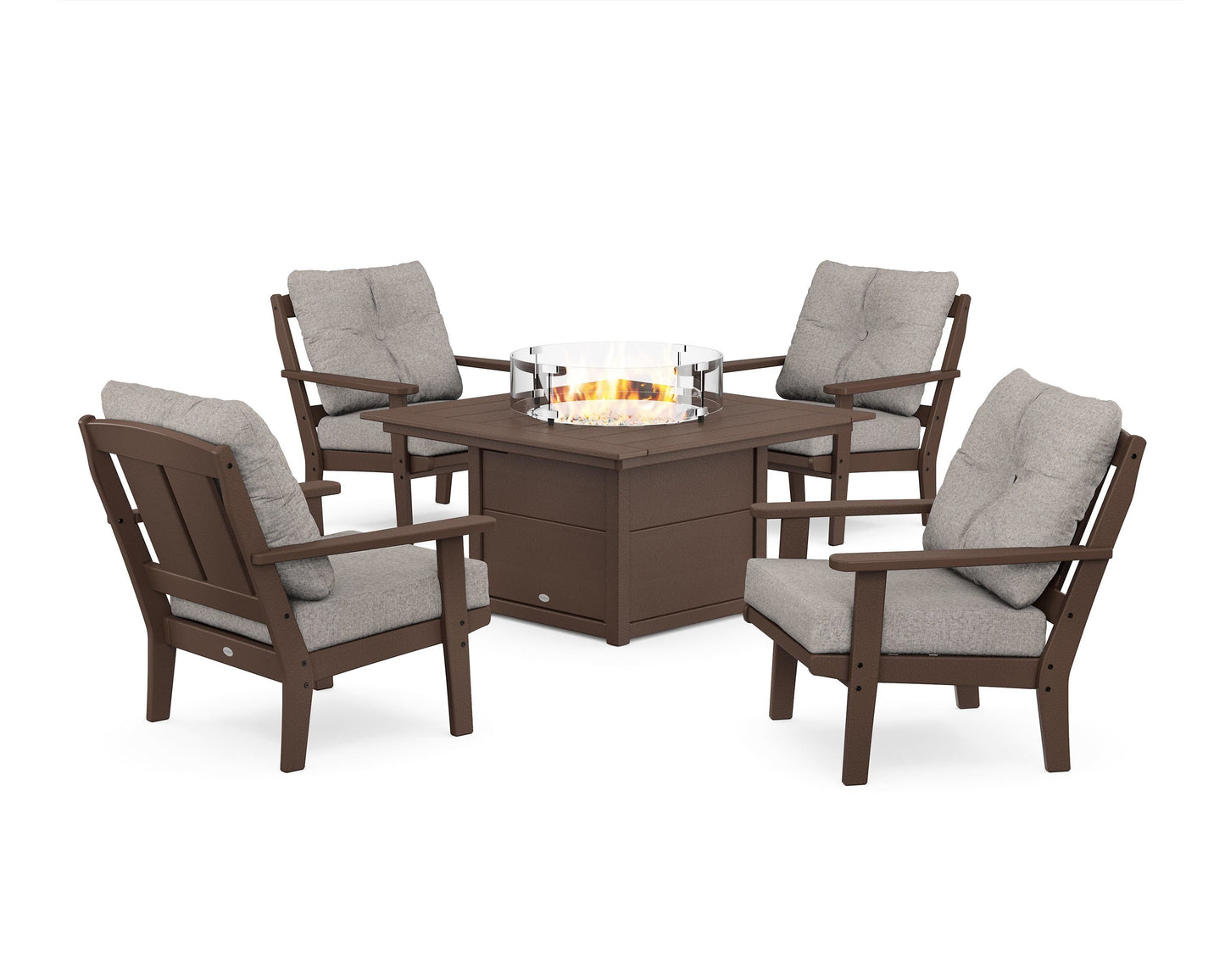 Mission 5-Piece Deep Seating Set with Fire Pit Table
