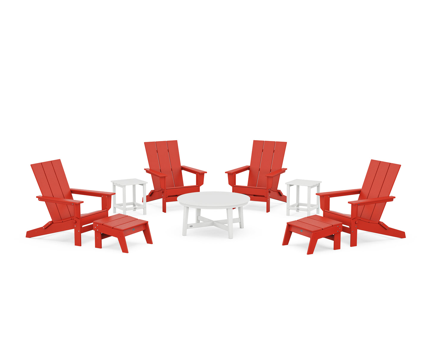 Modern Studio Folding Adirondack 9-Piece Conversation Set