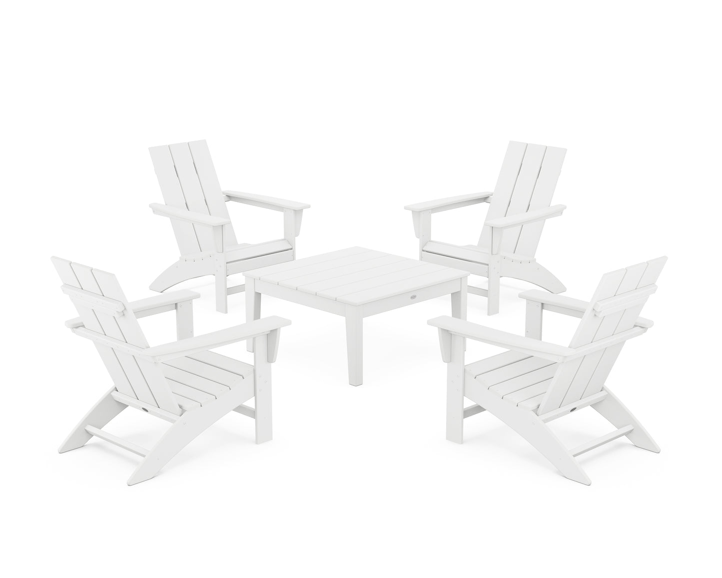 5-Piece Modern Adirondack Chair Conversation Set with 36" Conversation Table