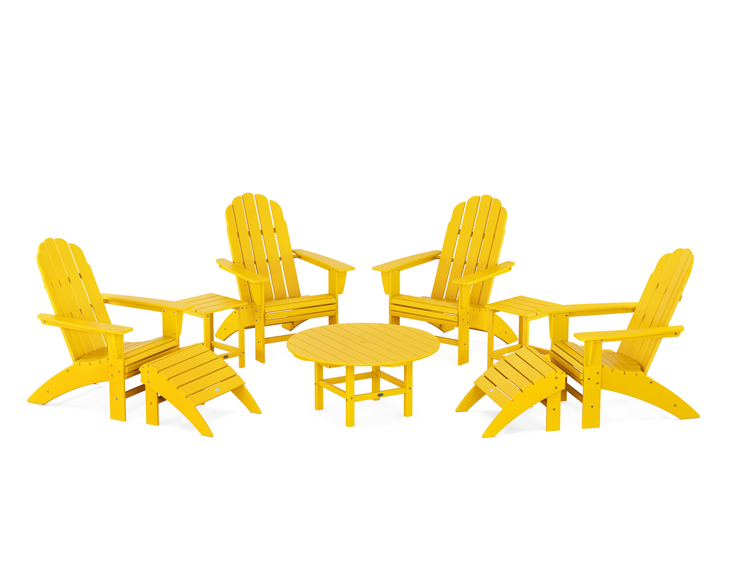 Vineyard Curveback Adirondack Chair 9-Piece Conversation Set