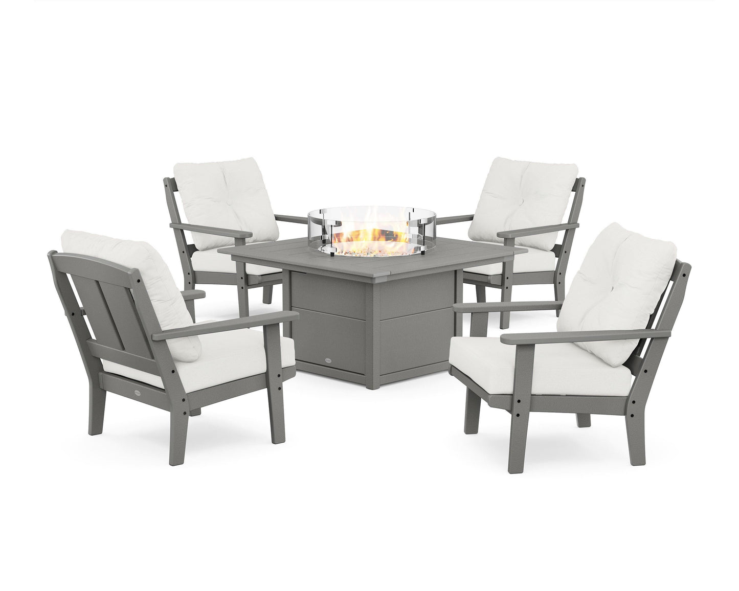 Mission 5-Piece Deep Seating Set with Fire Pit Table