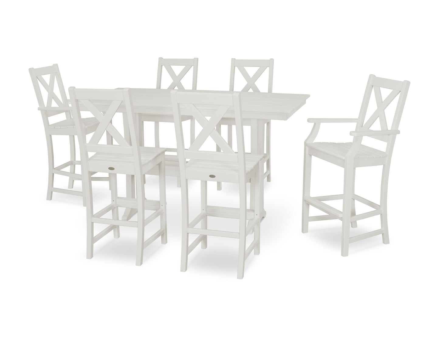 Braxton 7-Piece Farmhouse Trestle Bar Set