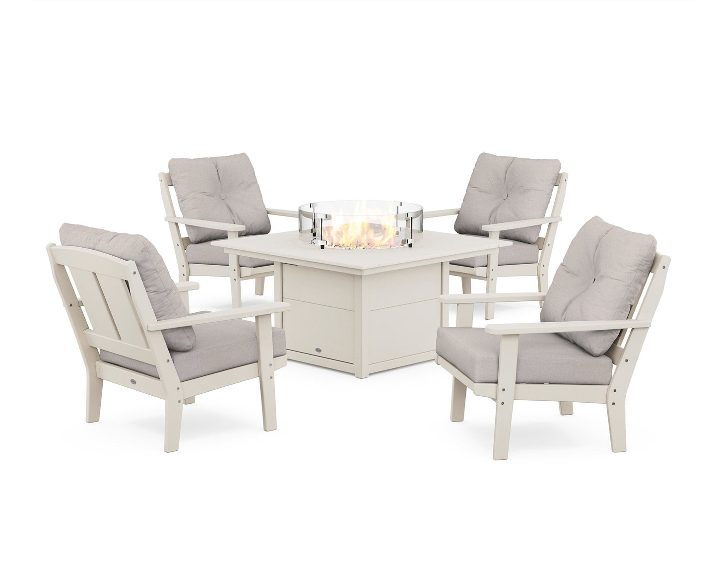 Mission 5-Piece Deep Seating Set with Fire Pit Table