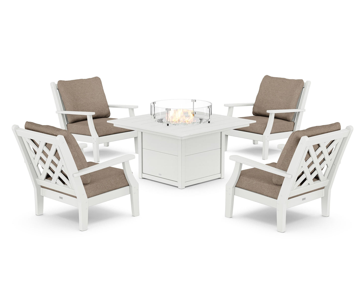 Wovendale 5-Piece Deep Seating Set with Fire Pit Table