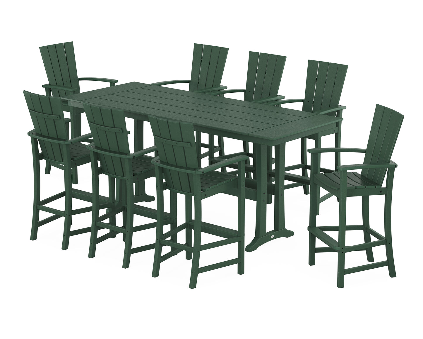 Quattro Adirondack 9-Piece Farmhouse Bar Set with Trestle Legs