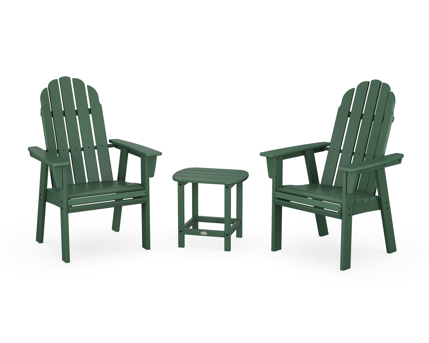 Vineyard 3-Piece Curveback Upright Adirondack Chair Set