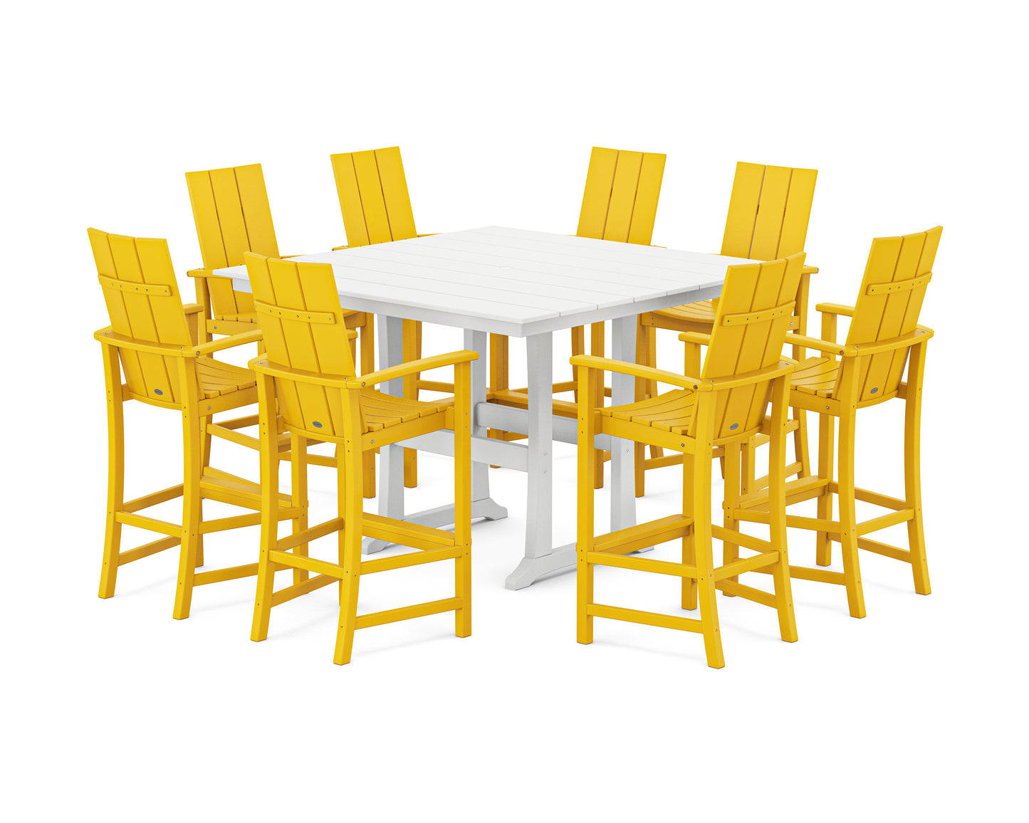 Modern Adirondack 9-Piece Farmhouse Trestle Bar Set