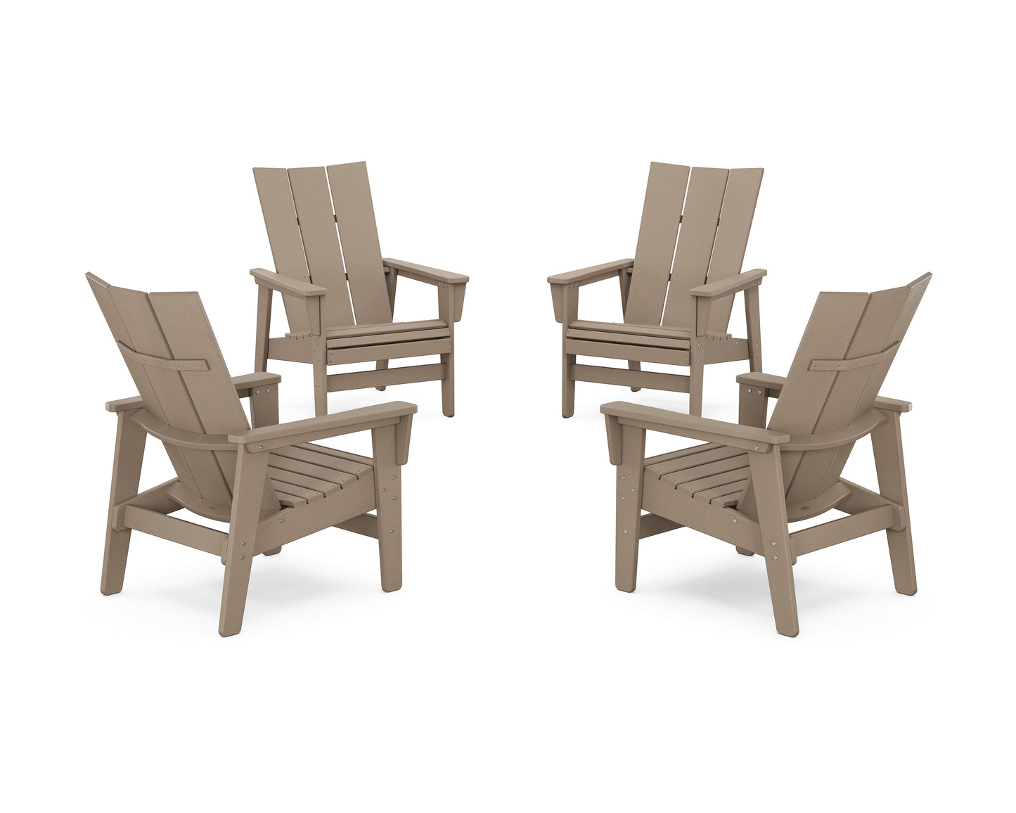 4-Piece Modern Grand Upright Adirondack Chair Conversation Set