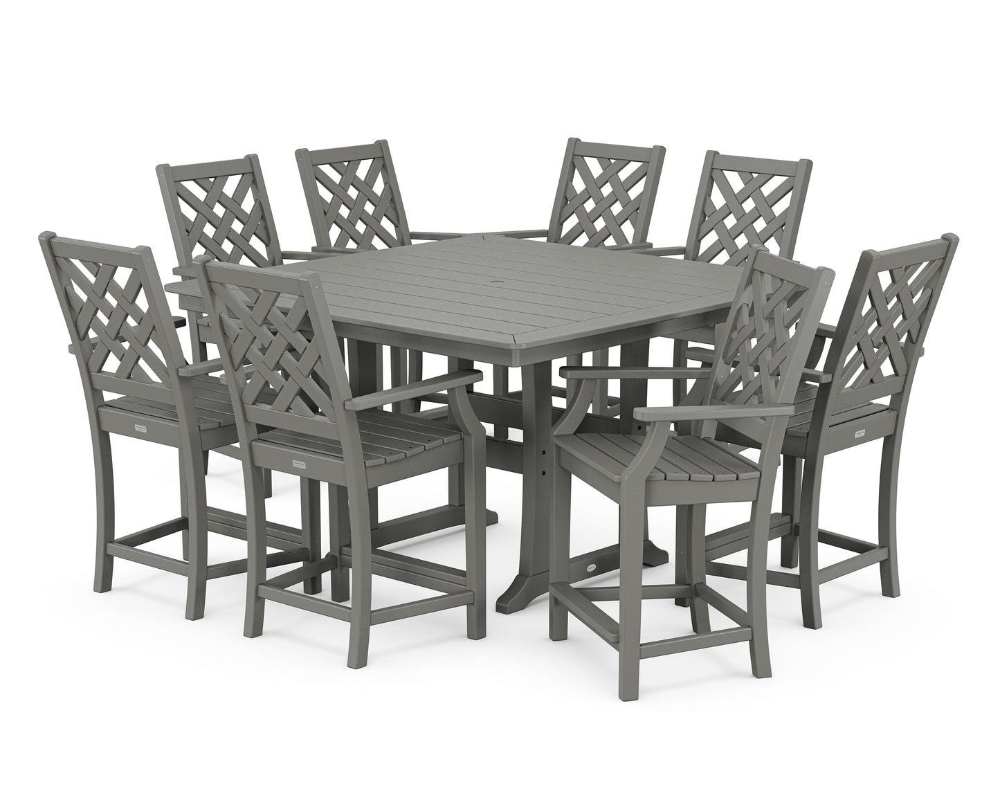 Wovendale 9-Piece Square Counter Set with Trestle Legs