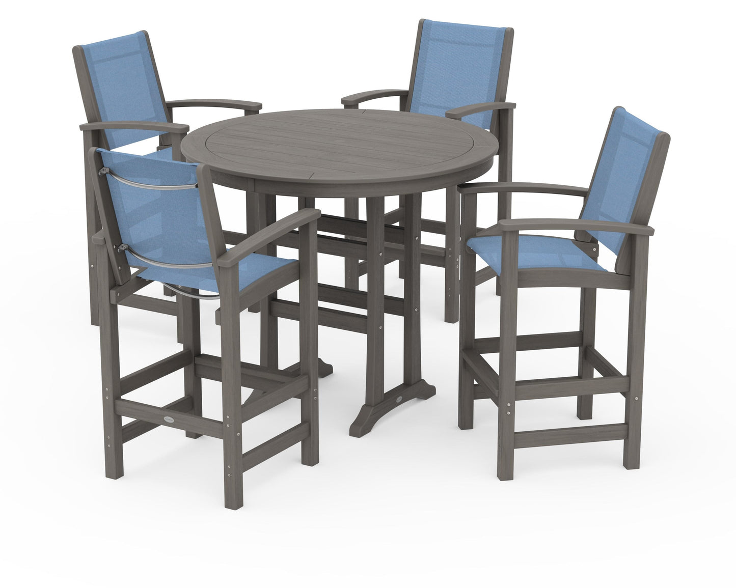 Coastal 5-Piece Nautical Trestle Bar Set