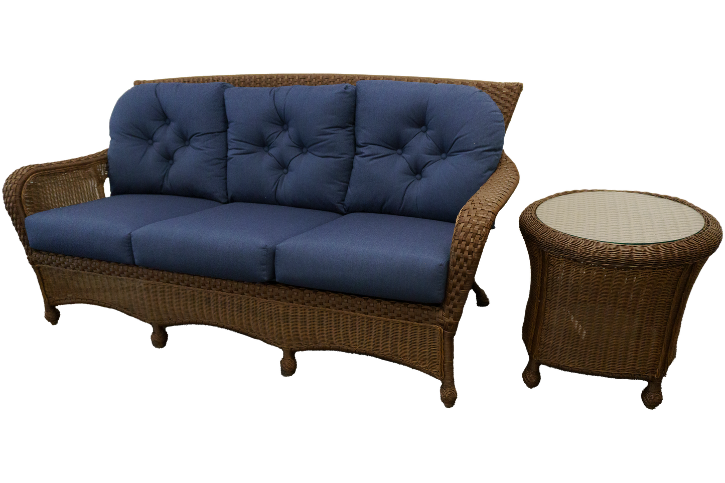 Cape May Sofa with Sunbrella Cushions and End Table