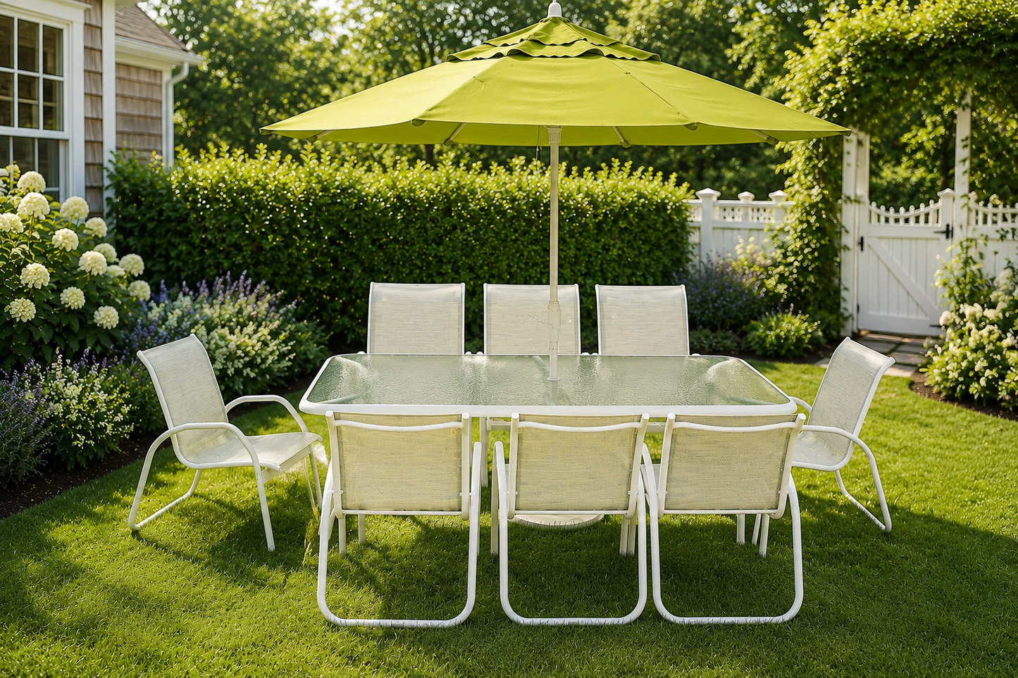 Telescope Gardenella 9-Piece Dining Set with Umbrella