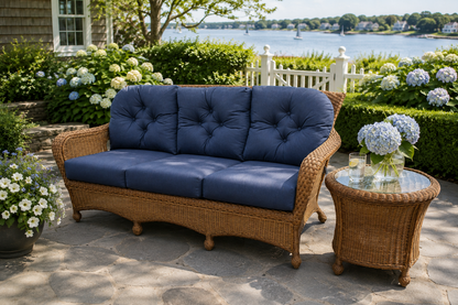 Cape May Sofa with Sunbrella Cushions and End Table