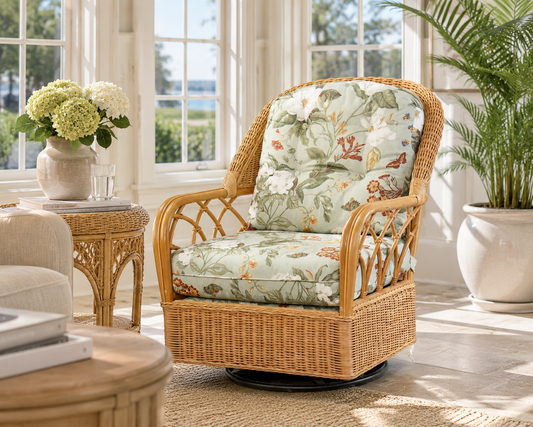 Indoor Classic Rattan Swivel Rocker