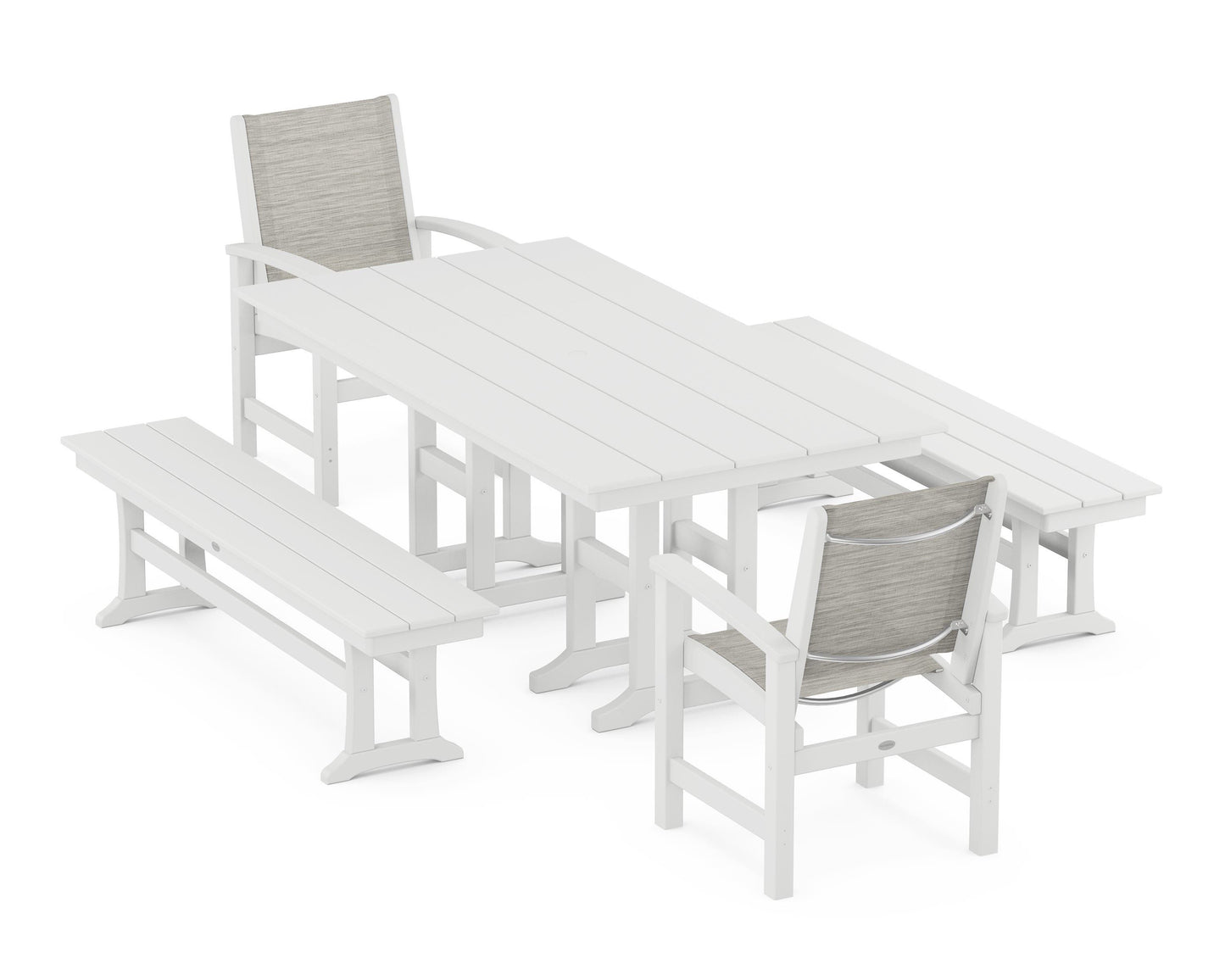 Coastal 5-Piece Farmhouse Dining Set