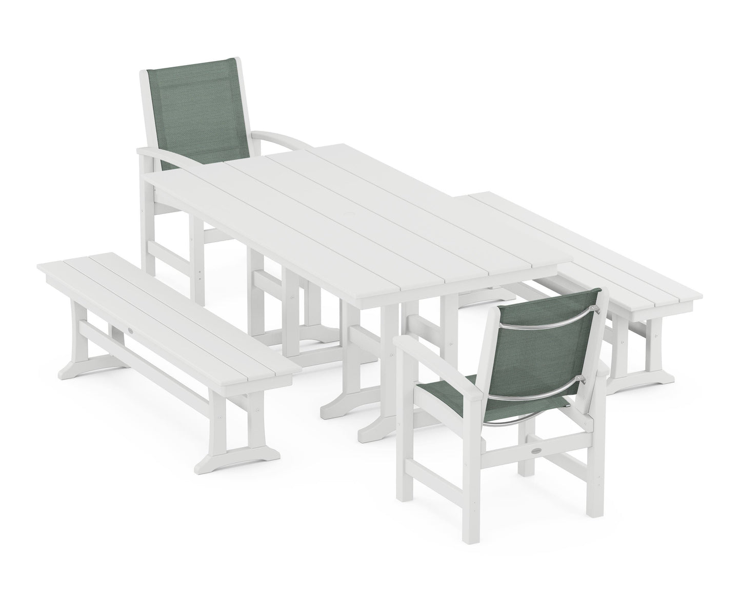 Coastal 5-Piece Farmhouse Dining Set