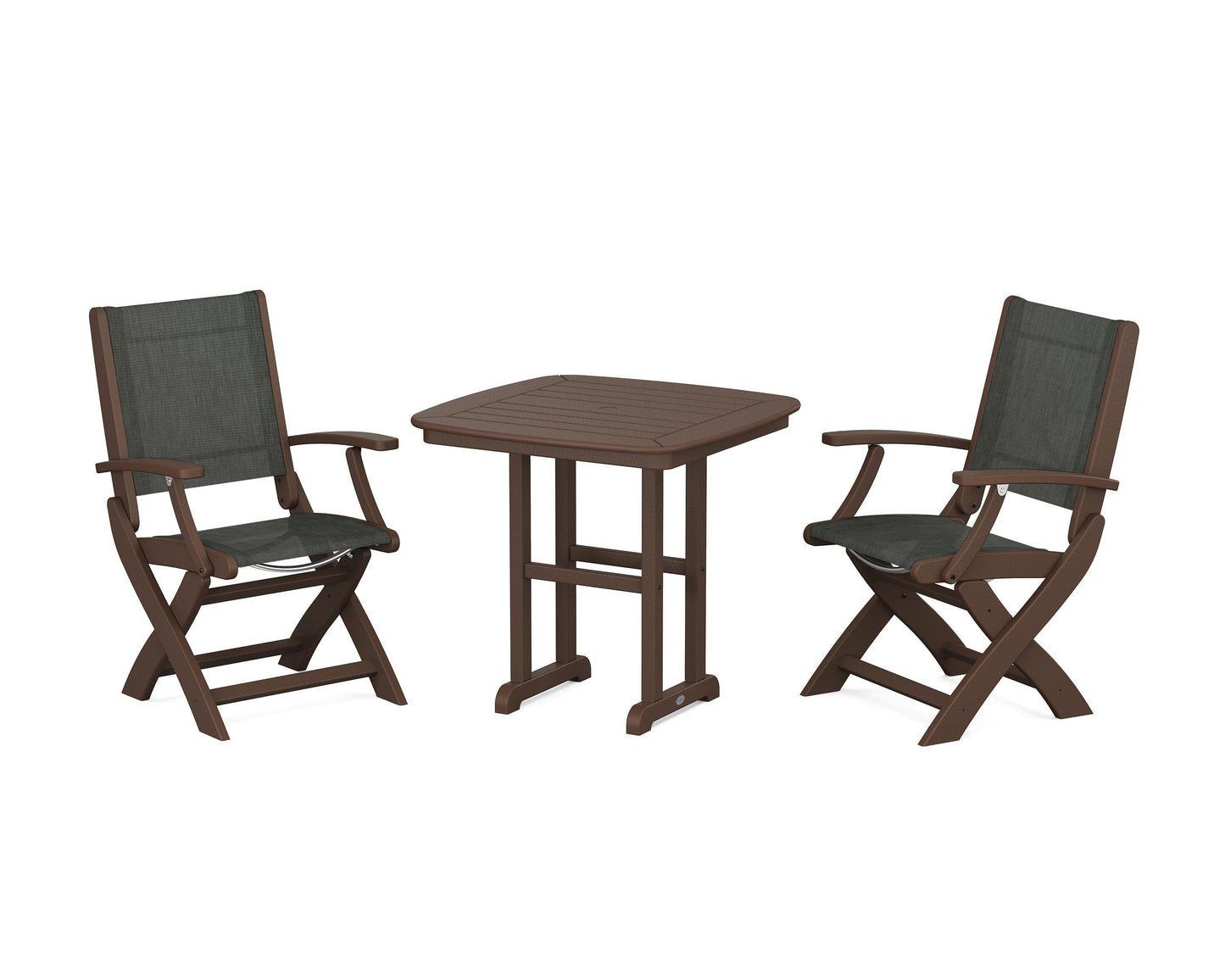 Coastal Folding Chair 3-Piece Dining Set