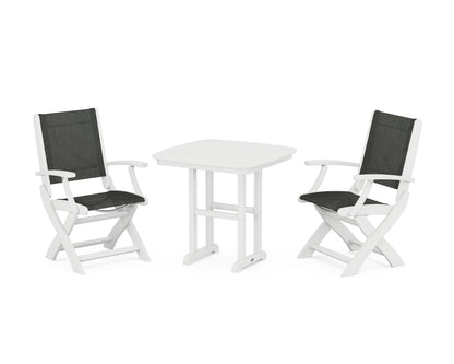 Coastal Folding Chair 3-Piece Dining Set