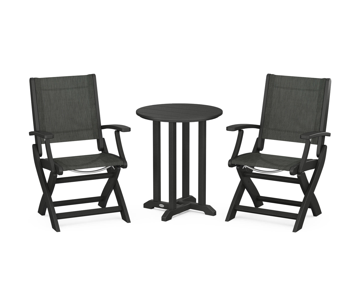 Coastal Folding 3-Piece Round Dining Set