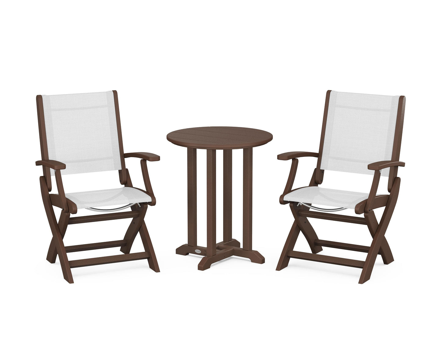 Coastal Folding 3-Piece Round Dining Set