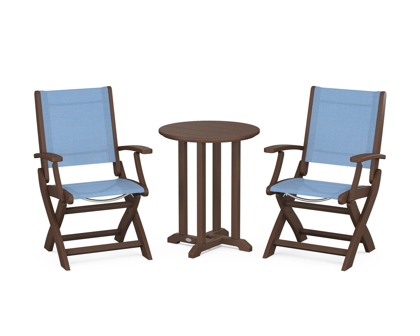 Coastal Folding 3-Piece Round Dining Set