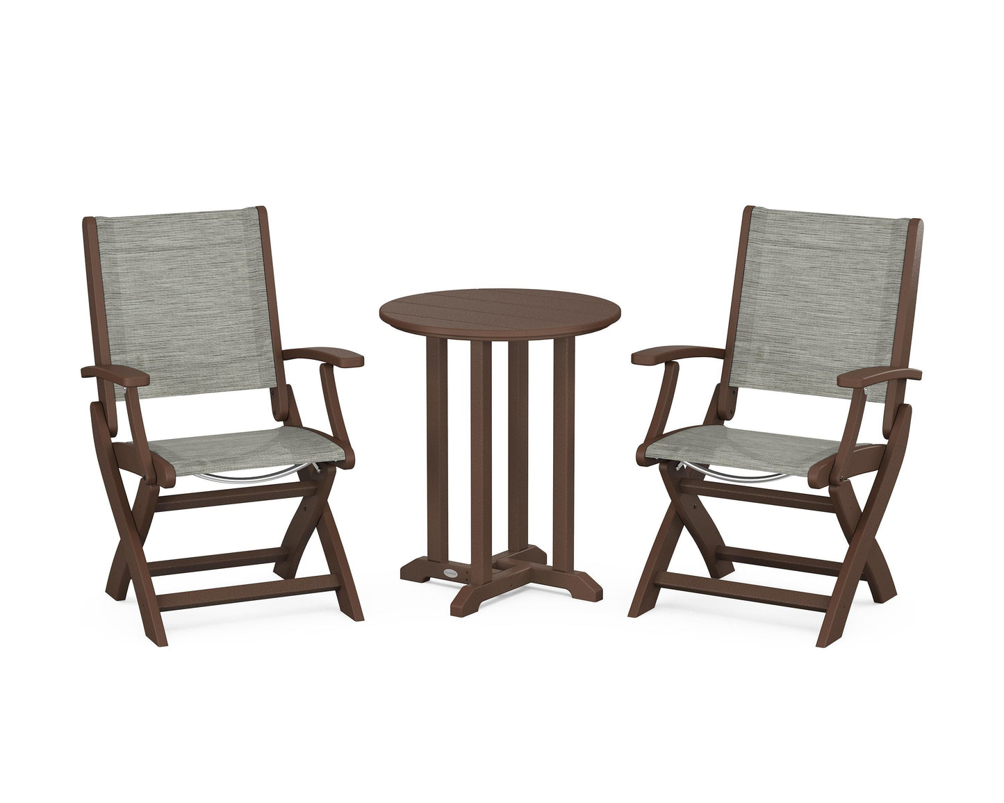 Coastal Folding 3-Piece Round Dining Set