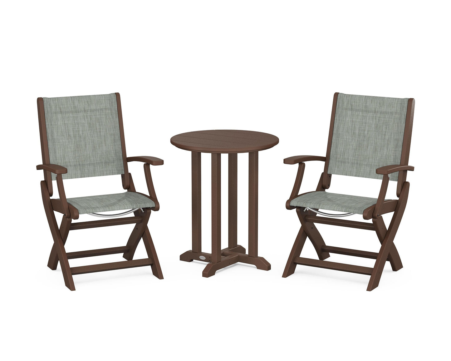 Coastal Folding 3-Piece Round Dining Set