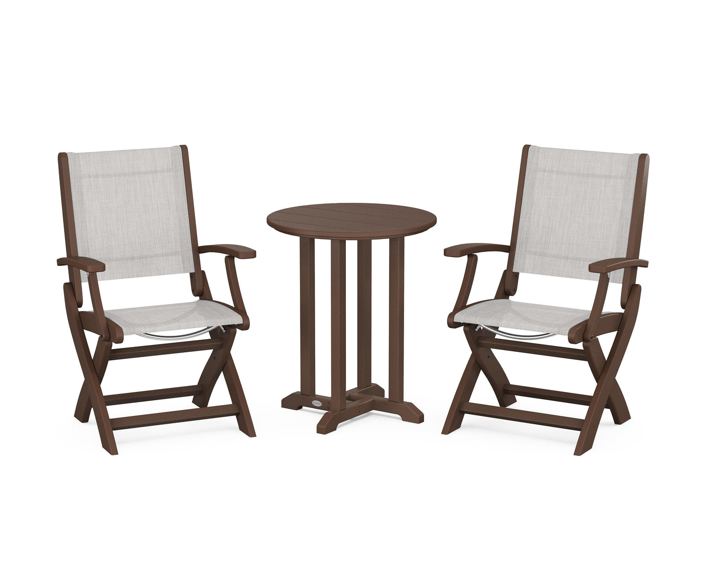 Coastal Folding 3-Piece Round Dining Set