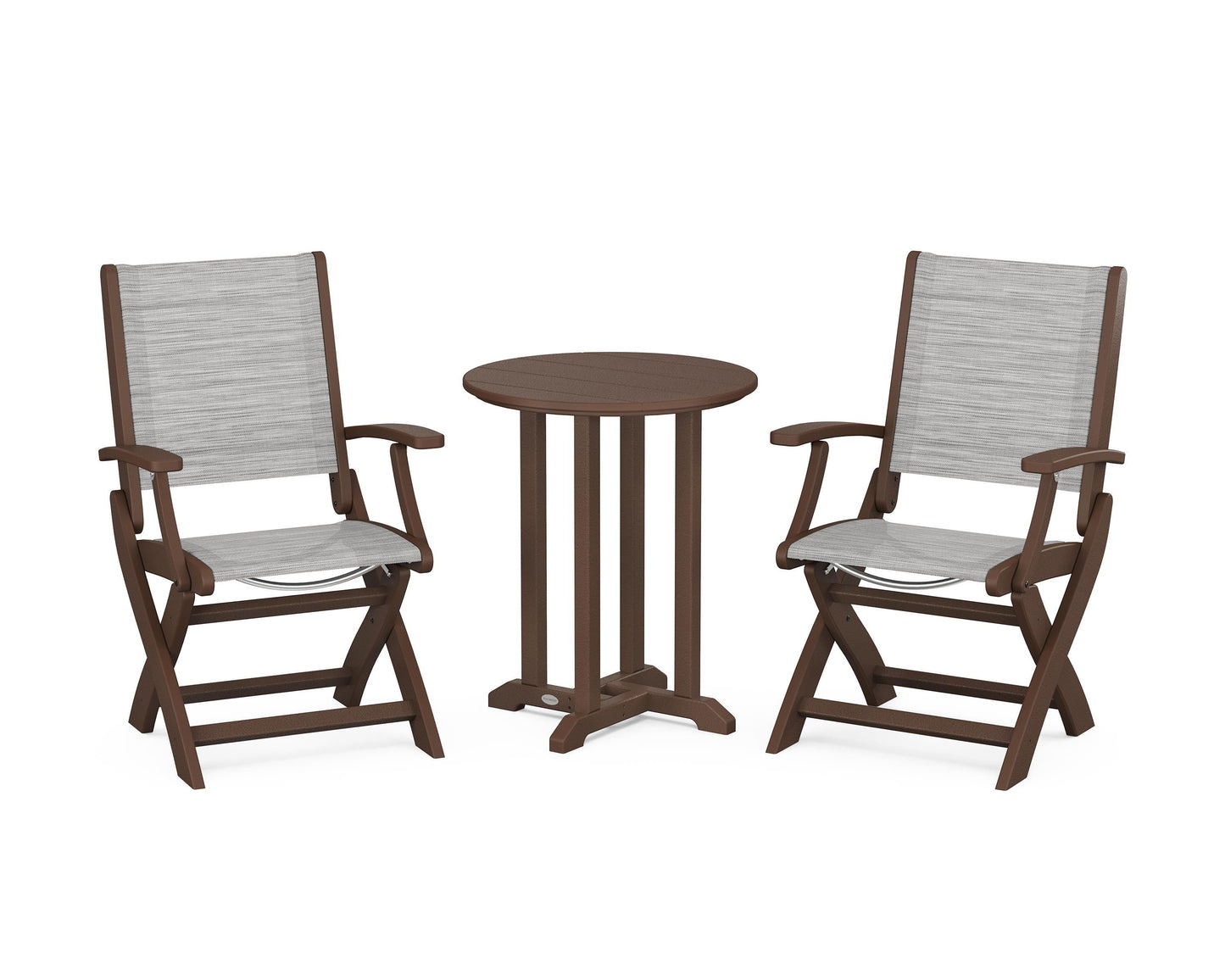 Coastal Folding 3-Piece Round Dining Set