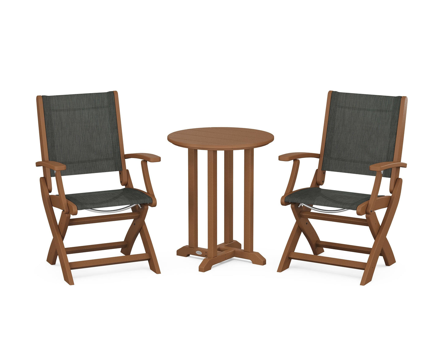 Coastal Folding 3-Piece Round Dining Set