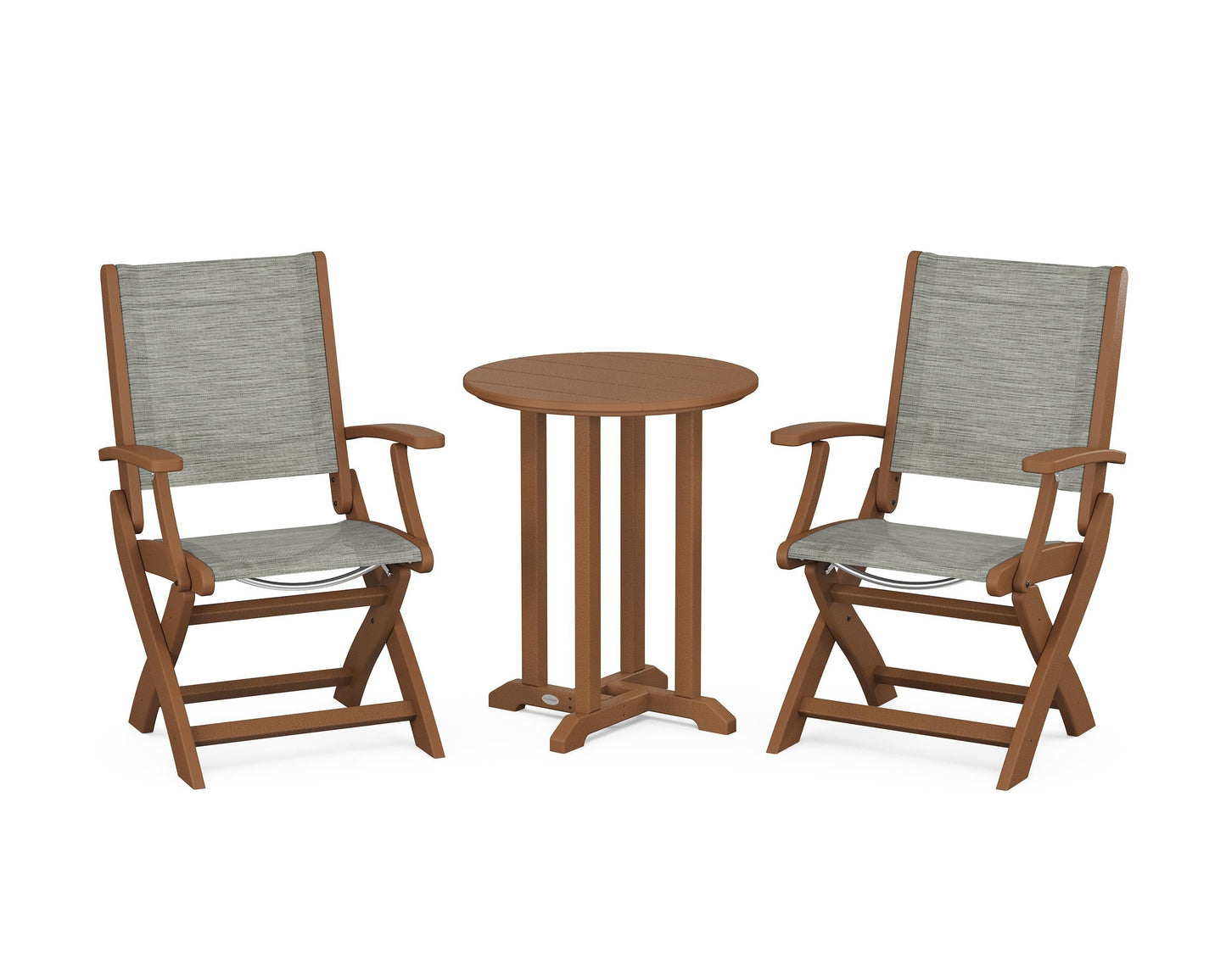 Coastal Folding 3-Piece Round Dining Set