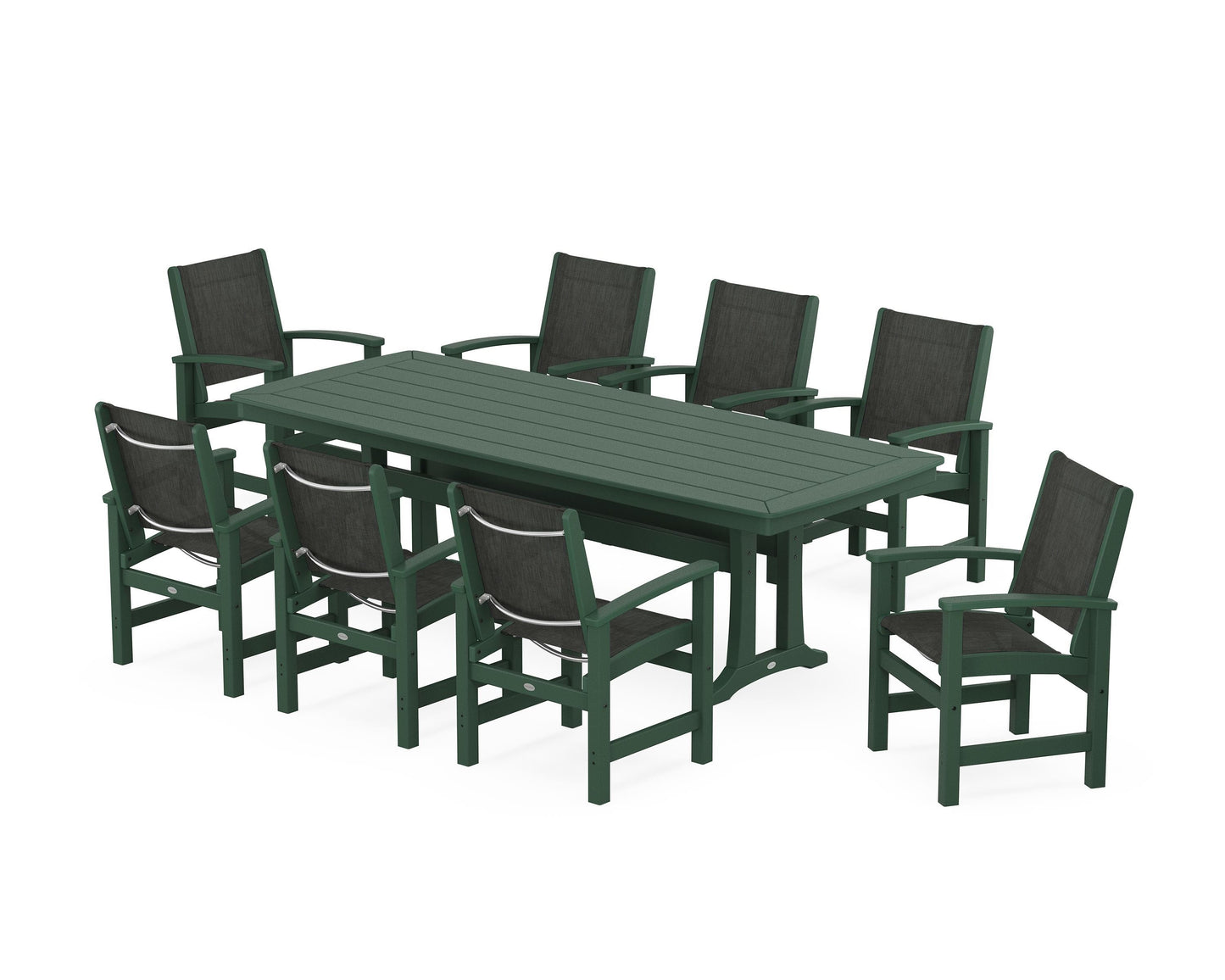 Coastal 9-Piece Dining Set with Trestle Legs