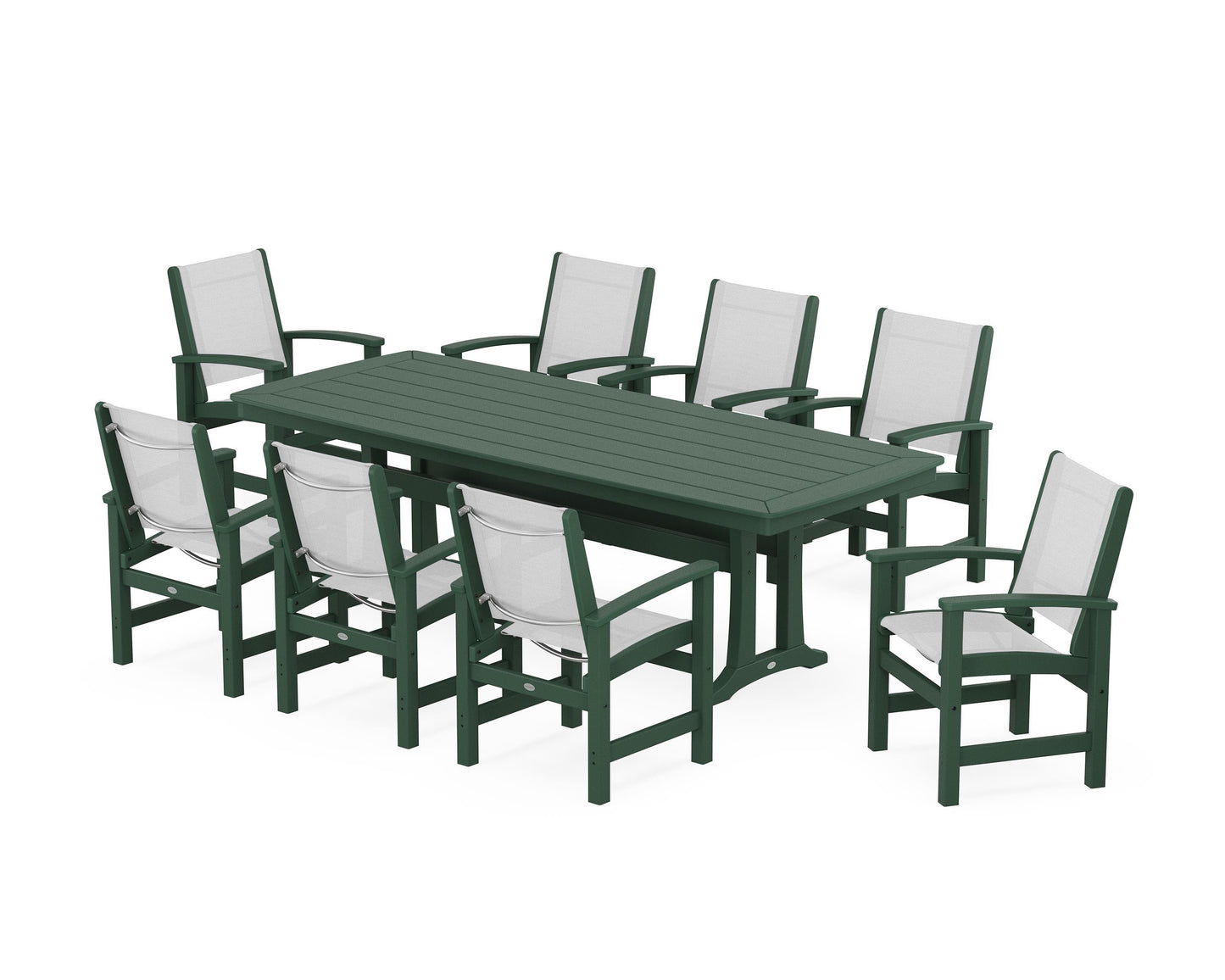 Coastal 9-Piece Dining Set with Trestle Legs