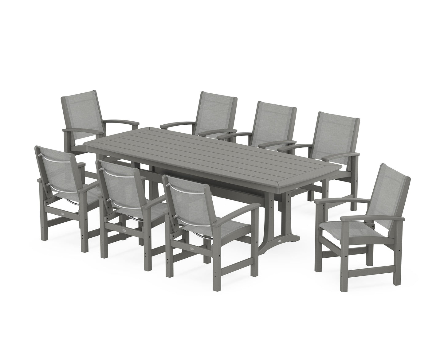 Coastal 9-Piece Dining Set with Trestle Legs