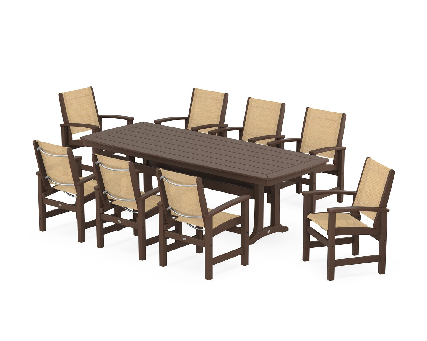 Coastal 9-Piece Dining Set with Trestle Legs