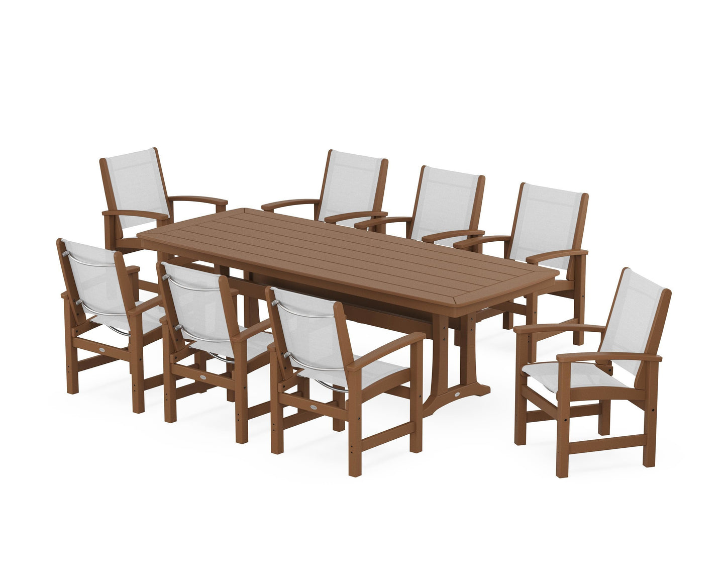 Coastal 9-Piece Dining Set with Trestle Legs