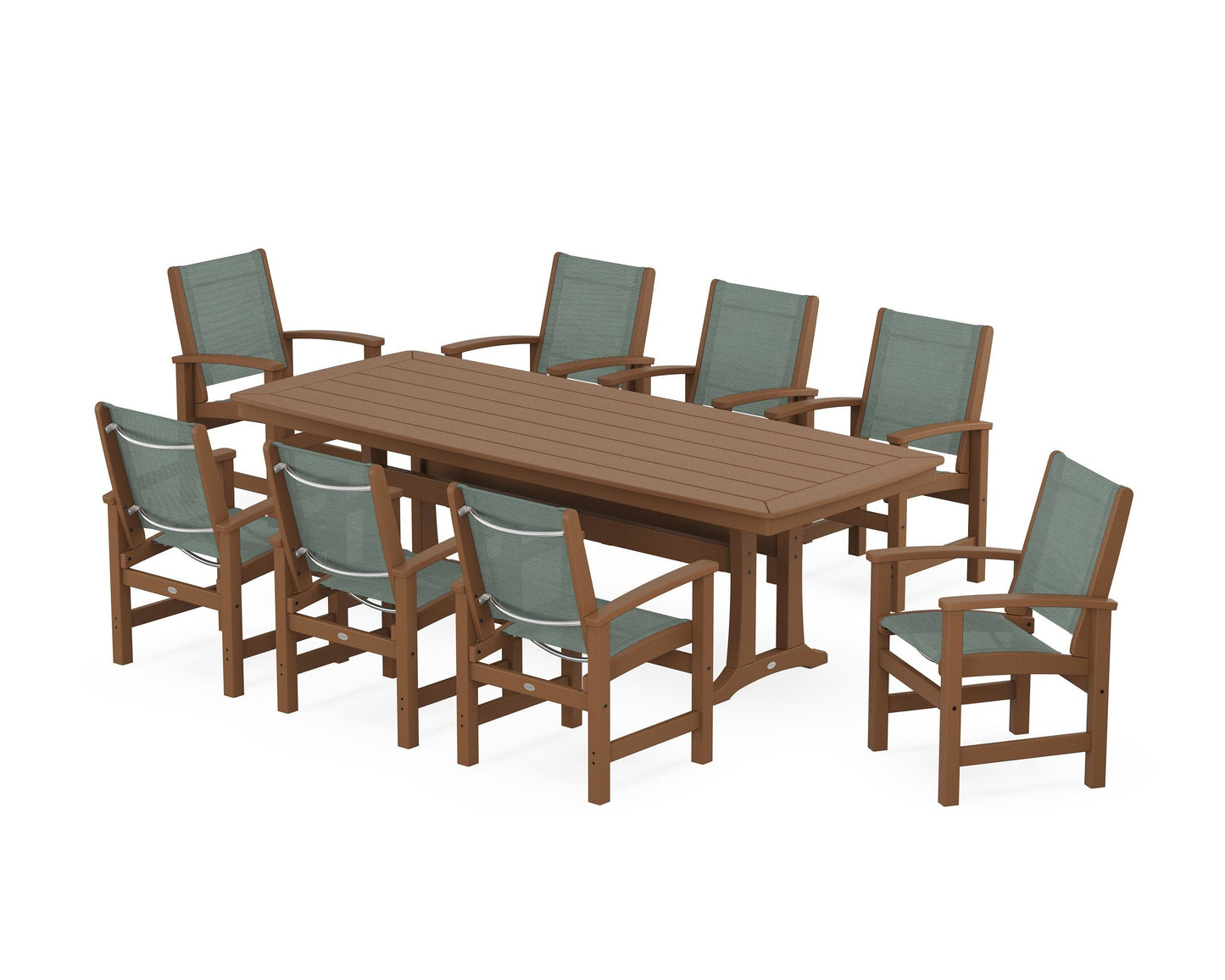 Coastal 9-Piece Dining Set with Trestle Legs