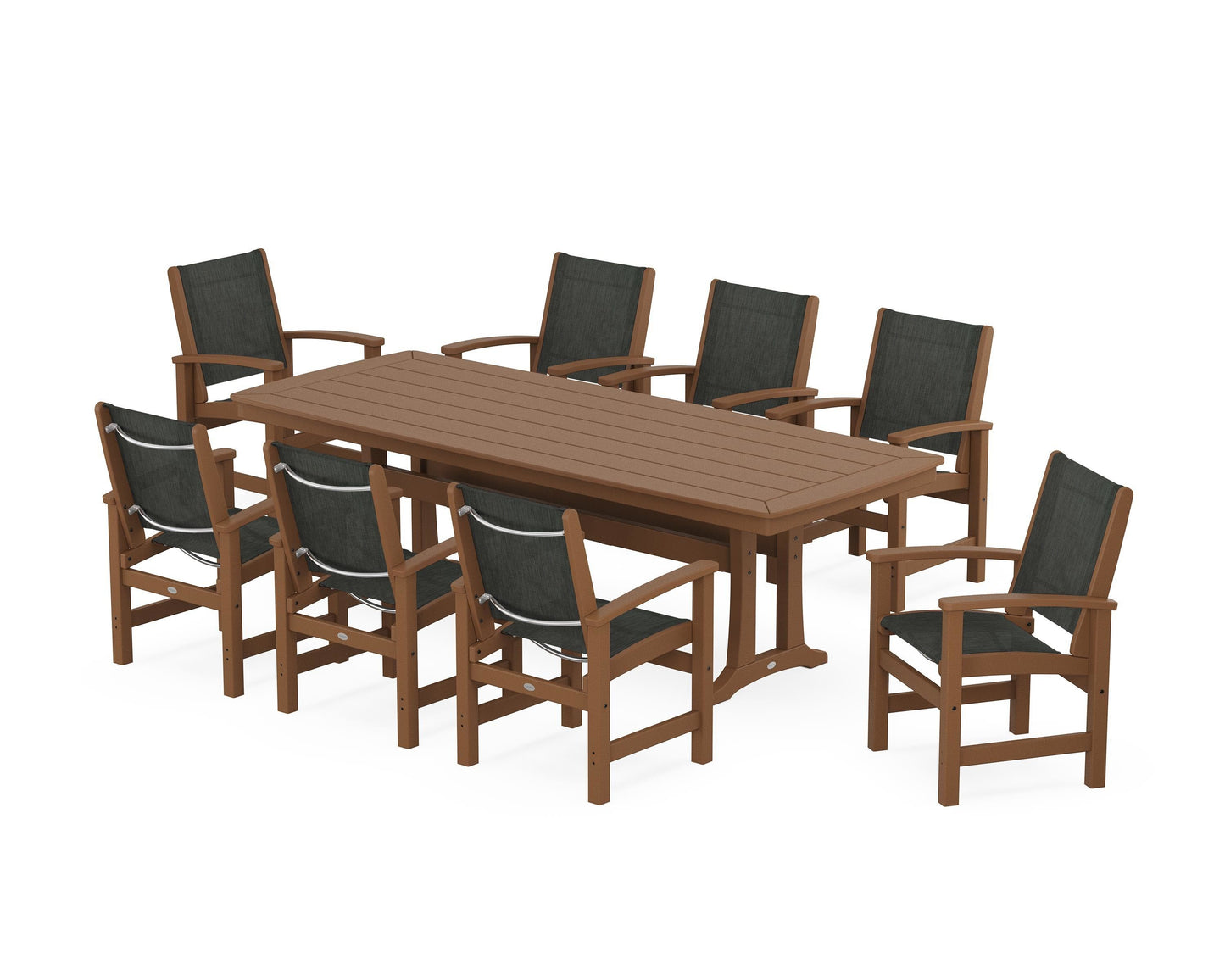 Coastal 9-Piece Dining Set with Trestle Legs