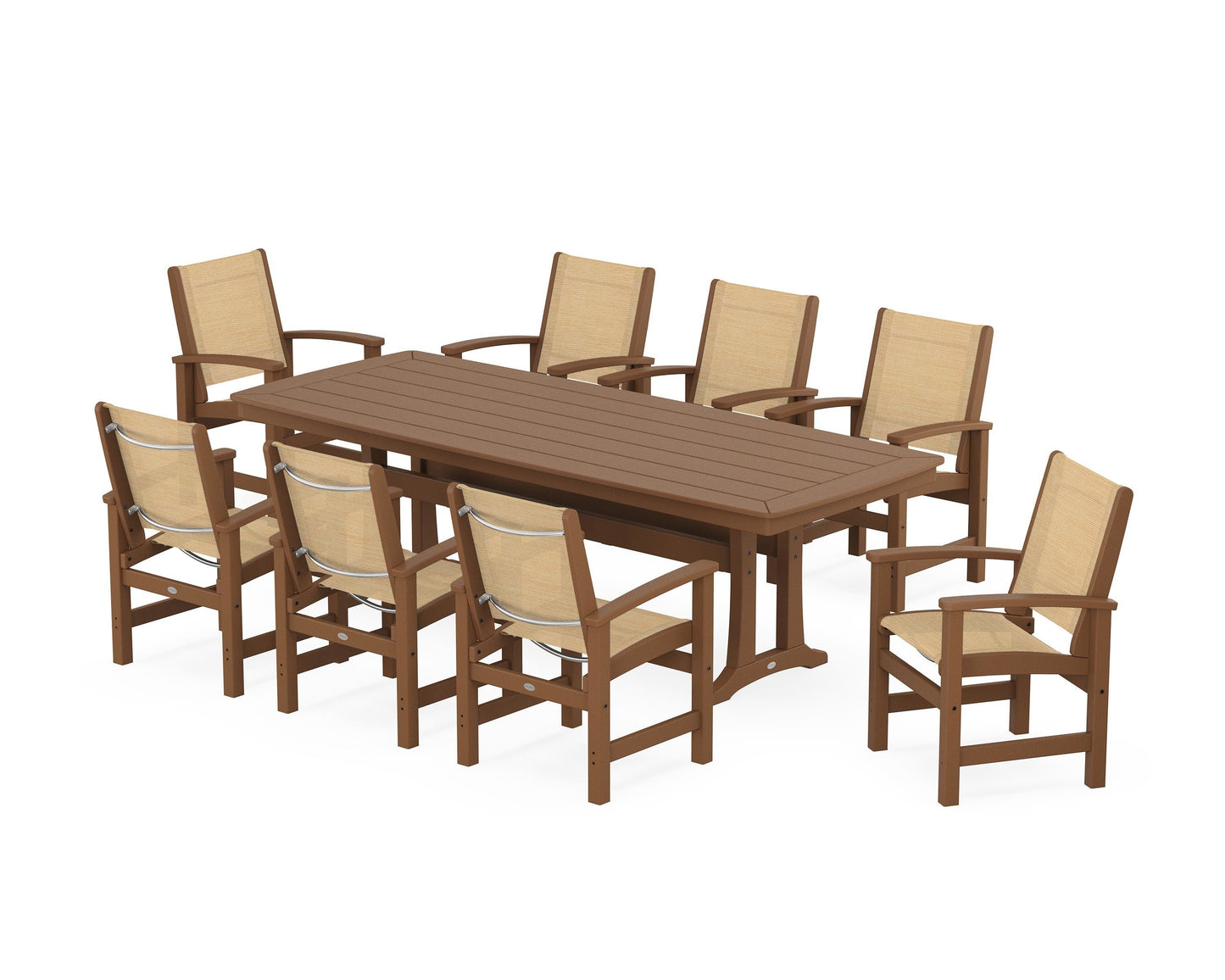 Coastal 9-Piece Dining Set with Trestle Legs